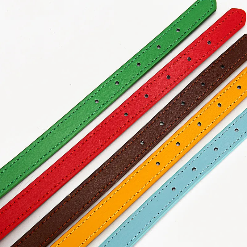Coloured Leather Dog Collar - Adjustable and Durable