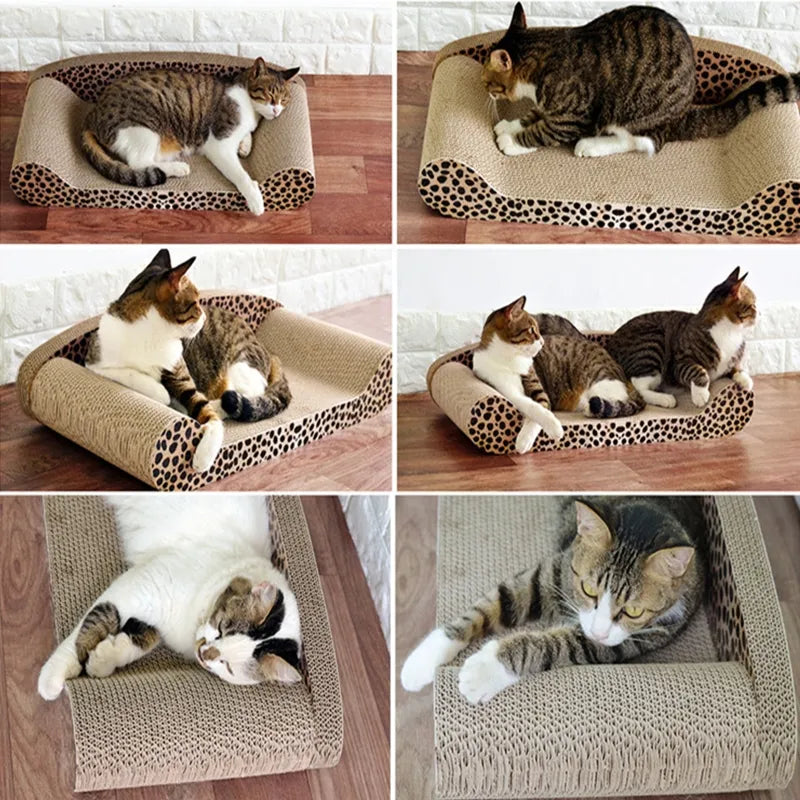 Leopard-Design Cat Scratching Mat and Resting Surface – Stable and Comfortable