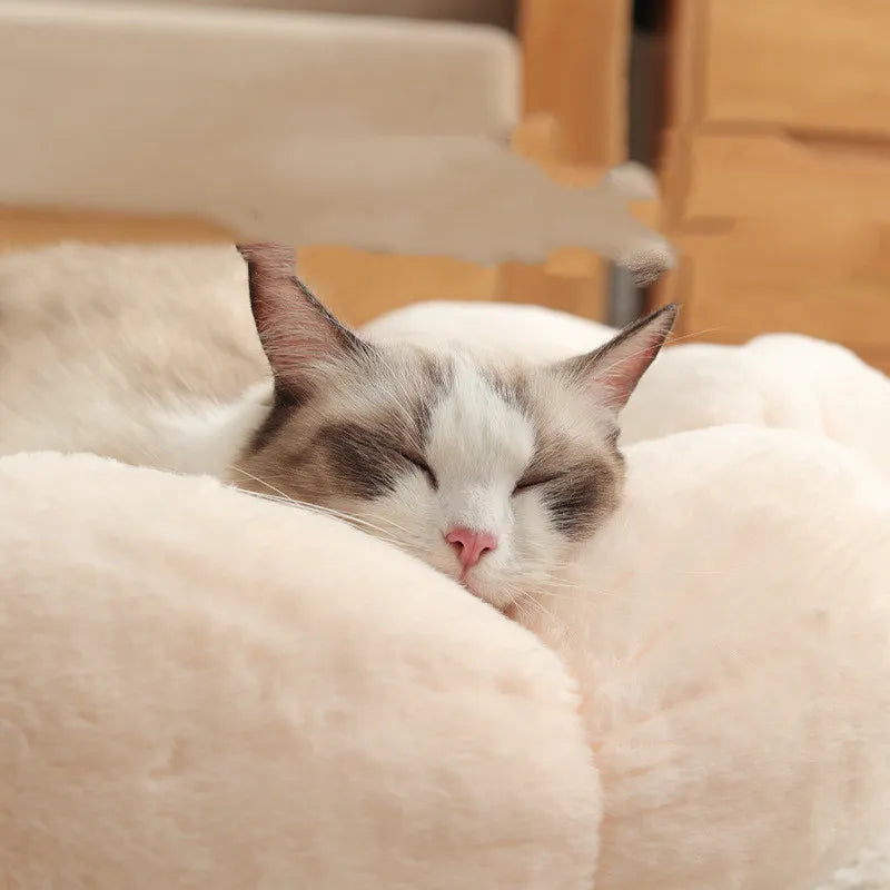 Cozy Cat Bed in Flower Basket Shape - Soft and Comfortable for Relaxing Nights