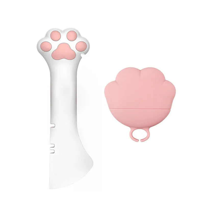 Silicone Food Dispenser for Pets - Flexible Can Opener and Paw-Shaped Spoon