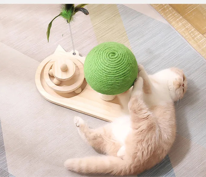 Cat Toys with Cat Tree and Feathers - Interactive Play Station for Cats