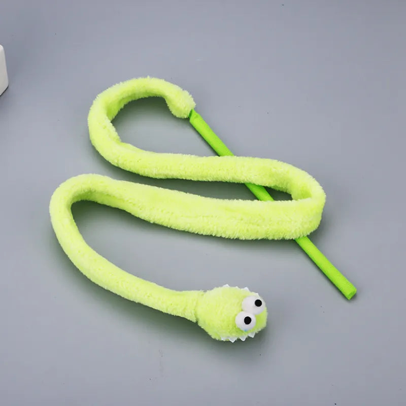 Schlenker Cat Toys – Worm – Interactive Fishing Rod with Plush Worm for Active House Cats