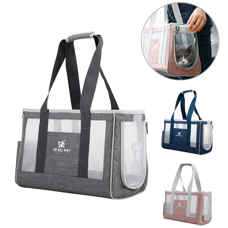 Transparent Pet Carrier Bag - Sturdy and Comfortable Carrier for Cats and Small Dogs