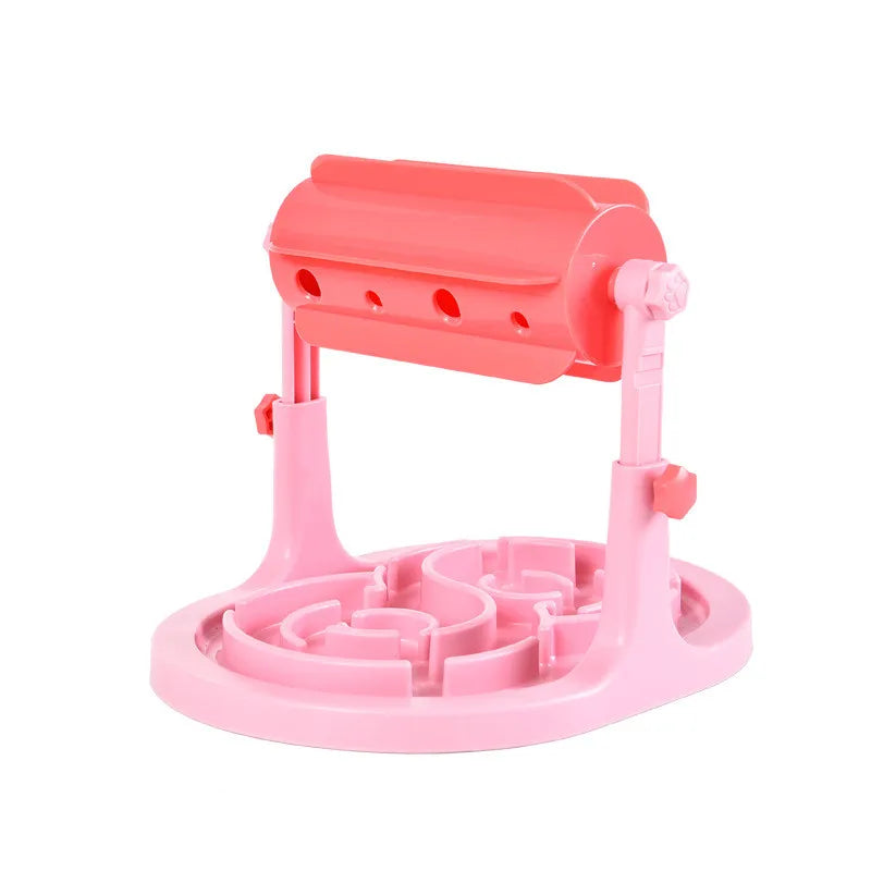 Interactive Dog Food Dispenser with Rotating Function and Non-Slip Bowl