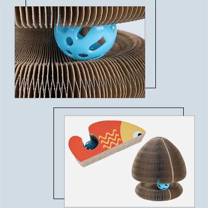 Cat Scratching Toys - With Interactive Ball for Fun Scratching in Different Styles