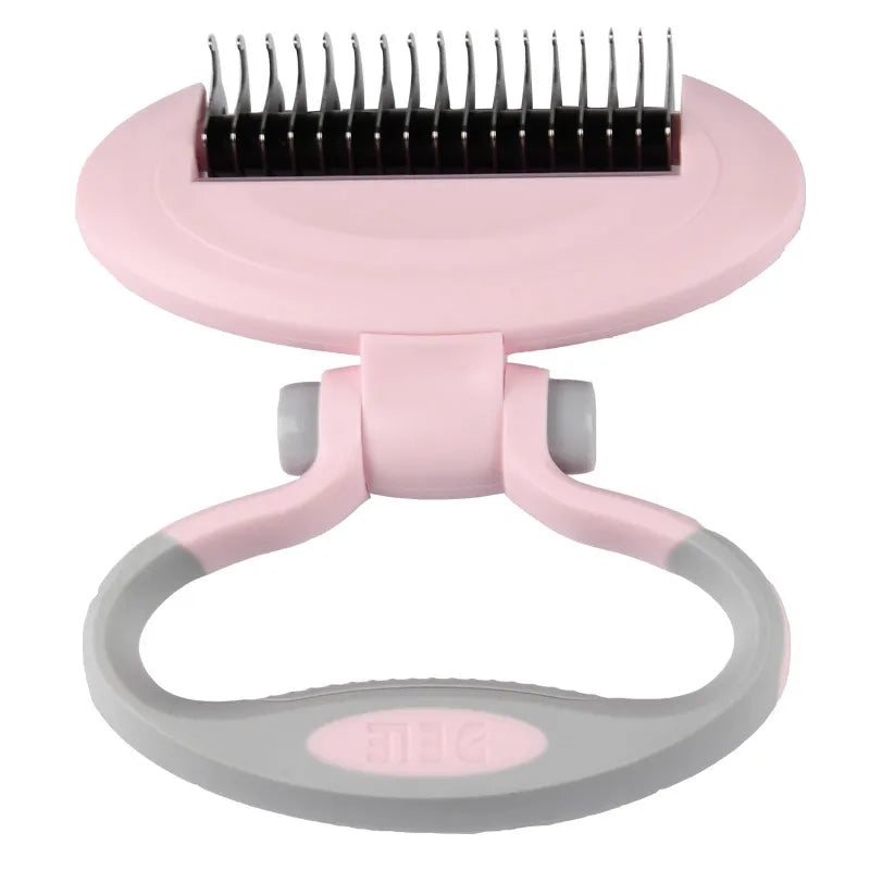 Ergonomic Pet Detangling Brush with 360° Rotating Head for Gentle Coat Care