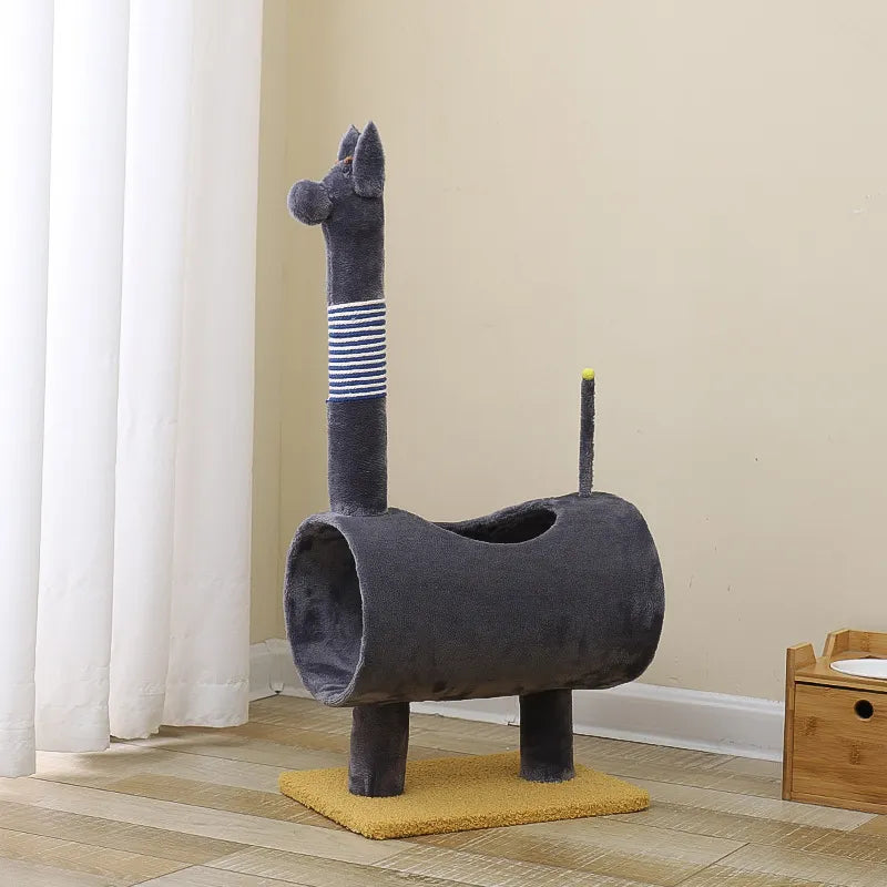 Dinosaur-Shaped Cat Tree with Scratching Post and Cave