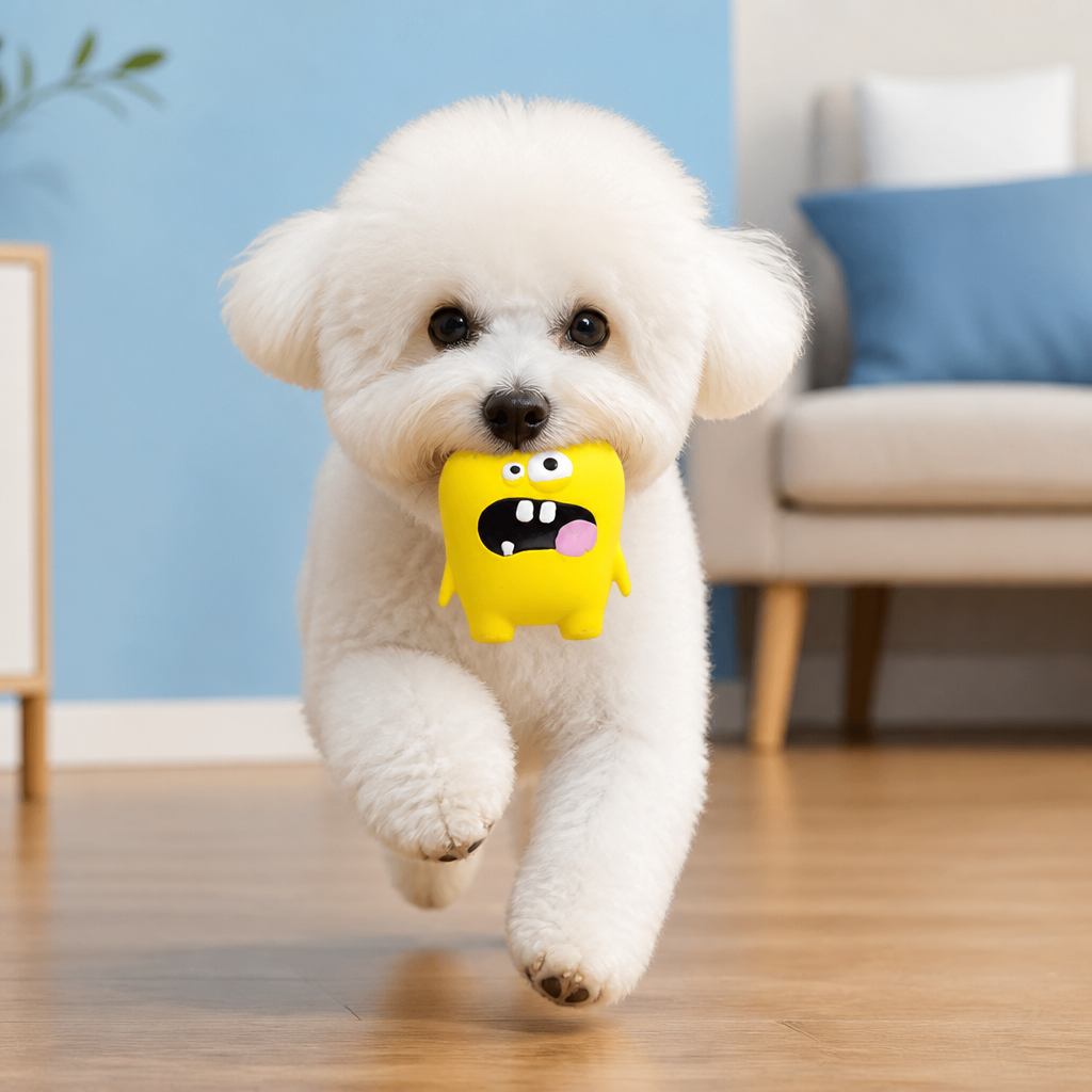 Durable Natural Monster Latex Dental Squeaky Dog Toy