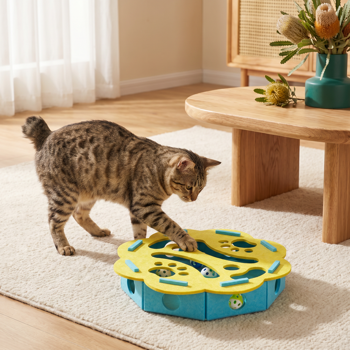 Interactive Cat Puzzle Felt Box Toy