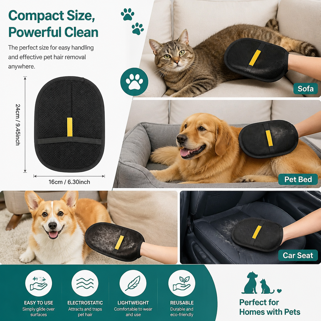 Practical pet hair removal glove