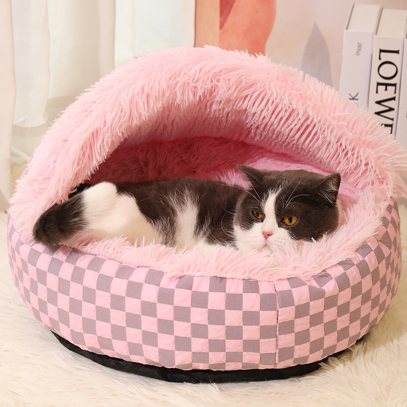 Plaid Heated Cat Cave