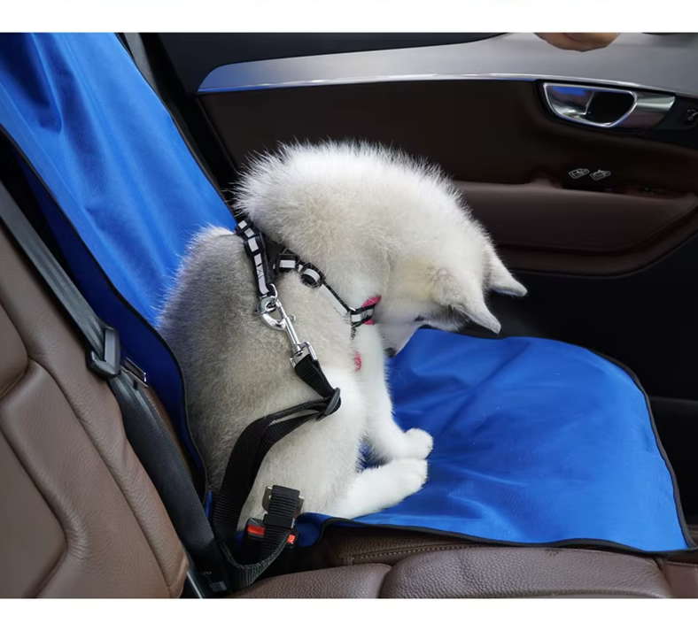 Waterproof Car Seat Cover for Dogs – Non-Slip Protective Mat with Seatbelt Attachment