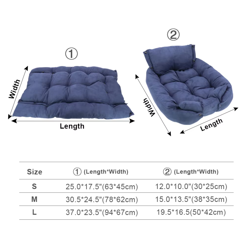 Cozy Dog Bed with Cushion - Soft and Washable Pet Bed for Dogs and Cats