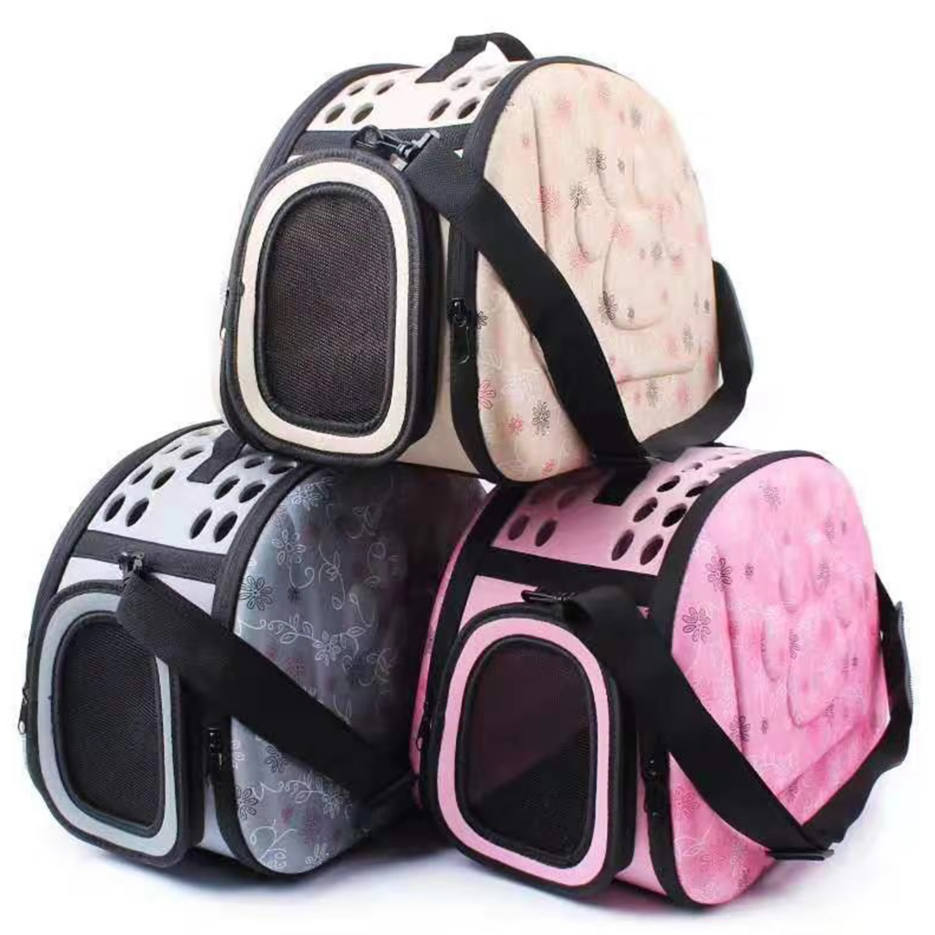 Pet Carrier Bag - Soft Carrier Bag for Cats with Floral Pattern