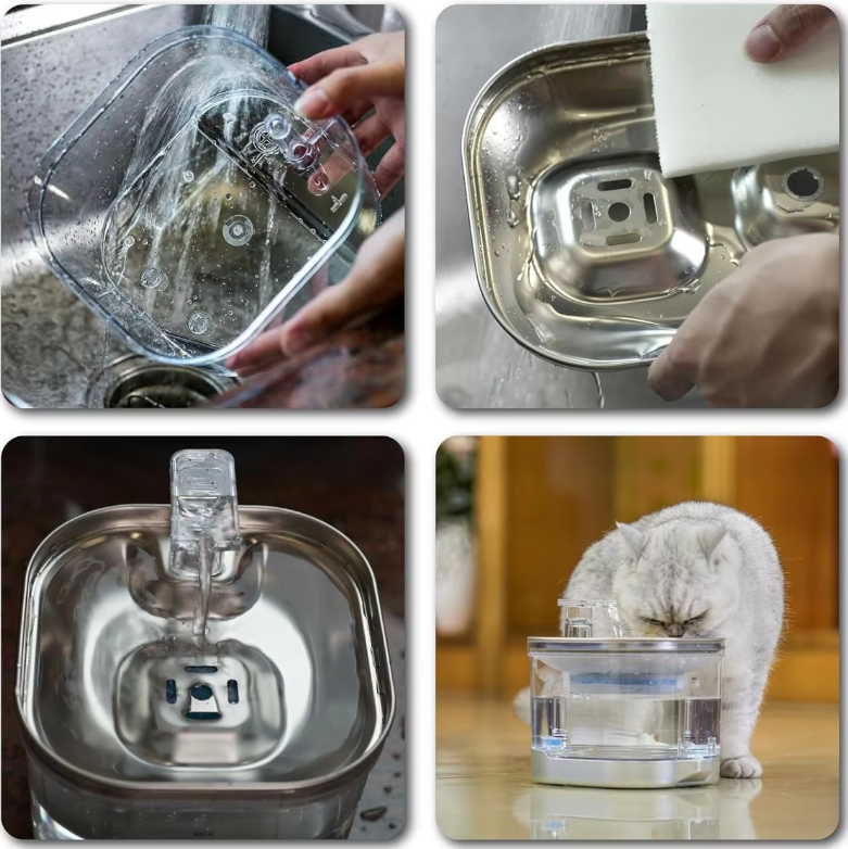Automatic Water Fountain for Cats and Dogs – Quiet Water Dispenser with Filter