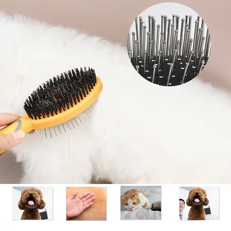 Double-Sided Pet Brush – Gentle and Effective Coat Care for Dogs and Cats