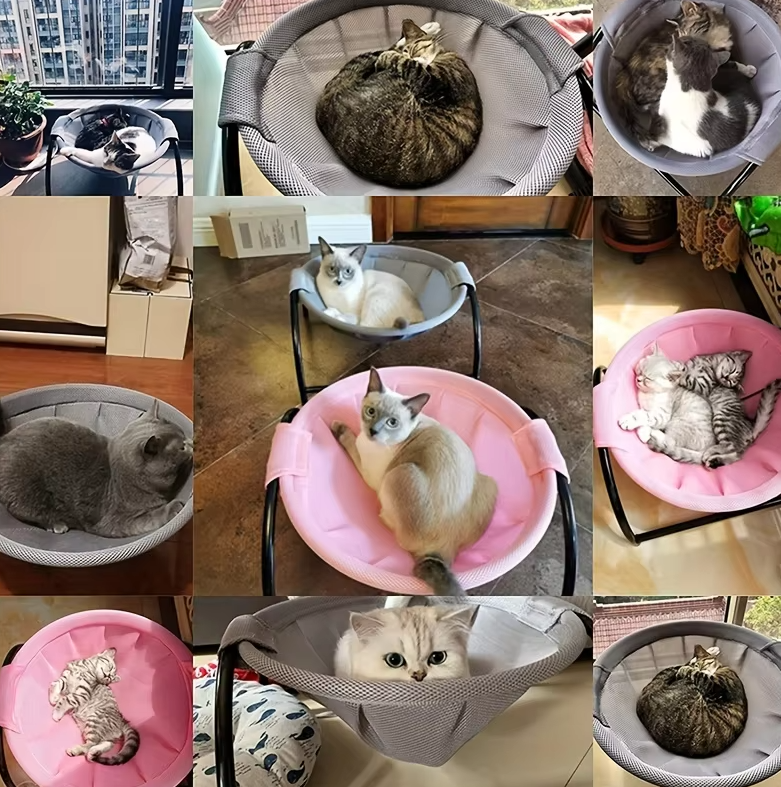 Cat Hammock – Breathable Cat Bed with Stable Metal Frame for Comfortable Resting