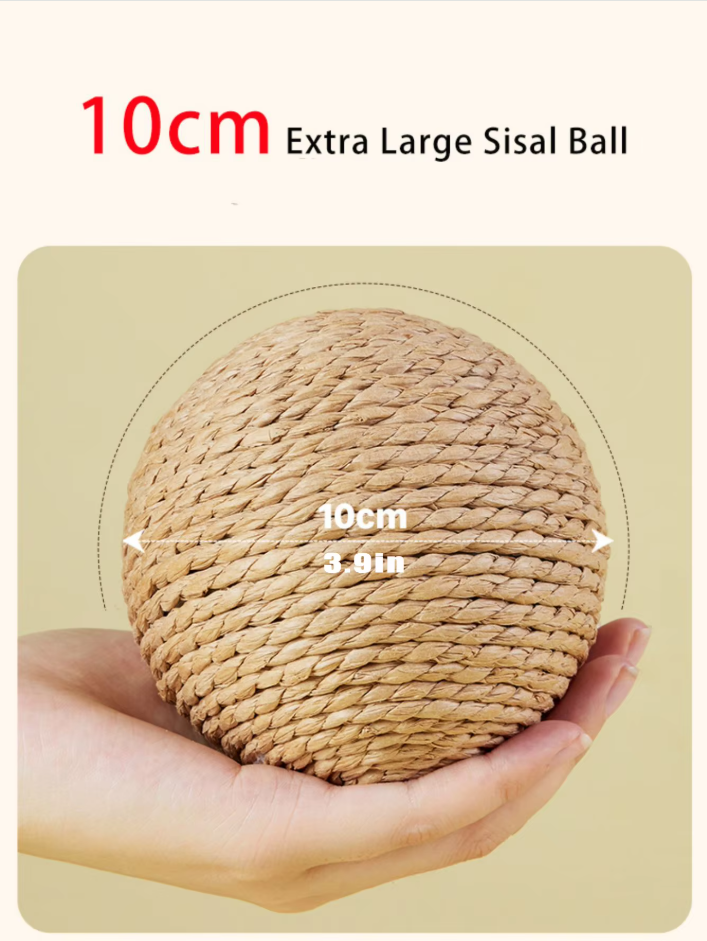 Natural Sisal Ball - Scratching and Play Ball for Cats