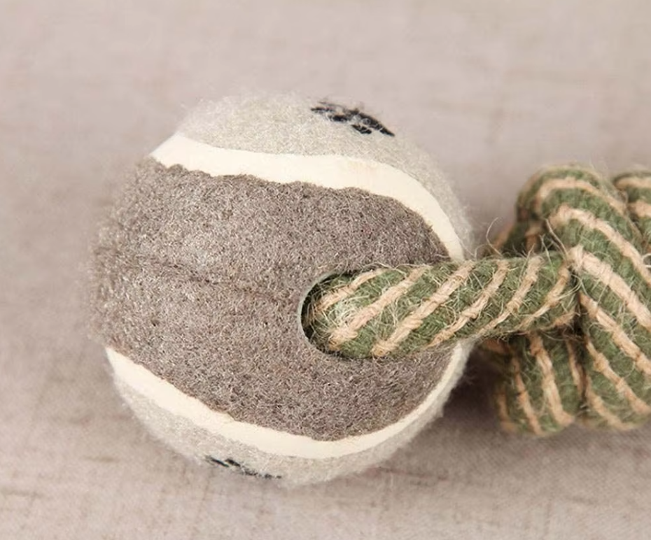 Dog Rope Toys with Balls - Chew Toy for Dogs with Paw Print