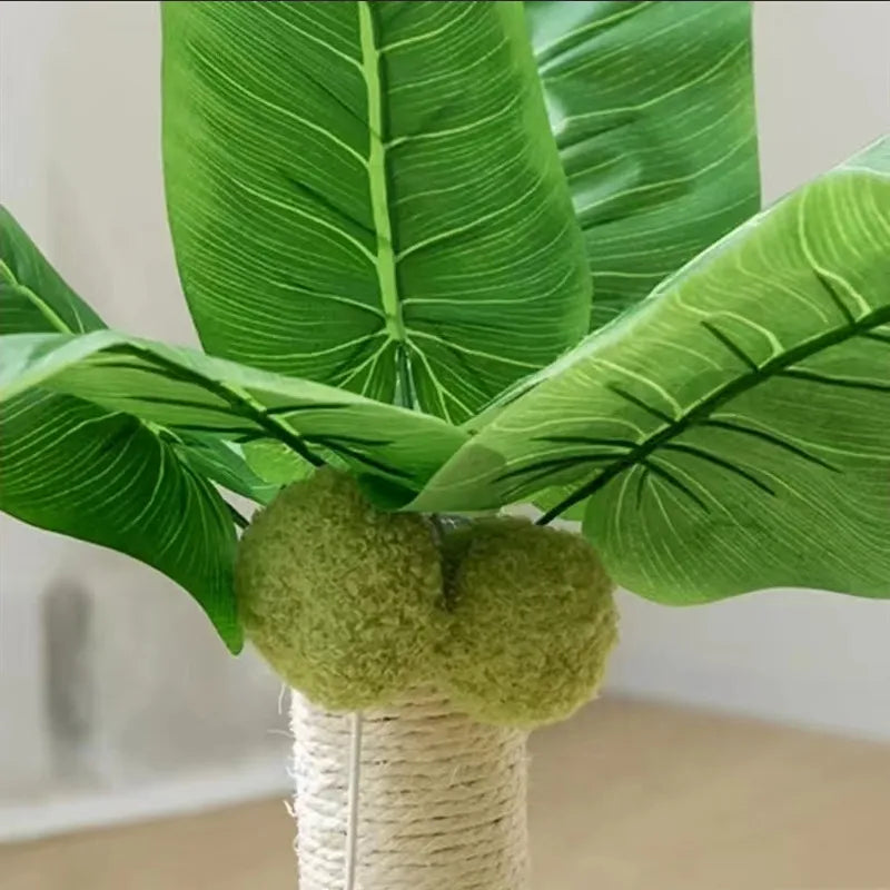 Palm Tree-Shaped Cat Tree - Sisal Cat Tree with Balls for Play