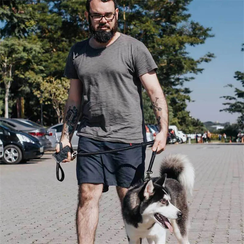 Elastic Dog Leash with Shock Absorber - Shock-Absorbing Leash for Walks