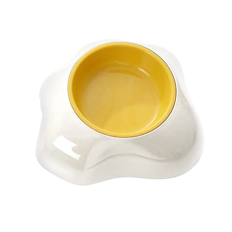 Dog Feeding Bowl Set for Pets – Non-Slip Double Bowl Design in Yellow