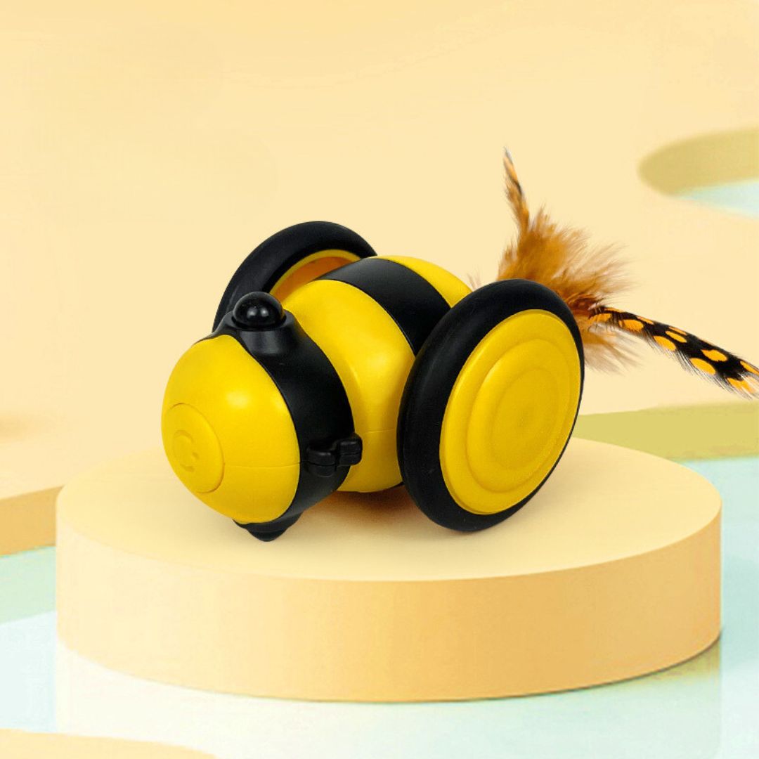 Interactive Bee Toy for Cats with Feathers