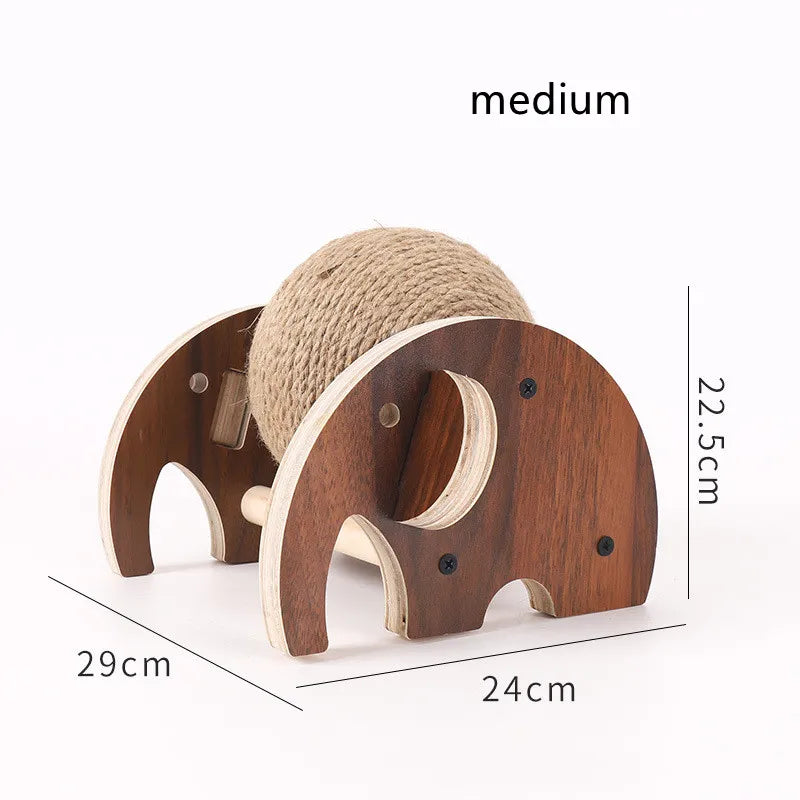 360° Cat Scratching Ball – Innovative Cat Tree with Rotating Sisal Ball and Solid Wood Frame