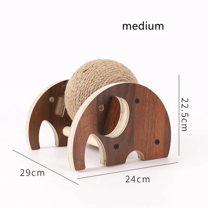 360° Cat Scratching Ball – Innovative Cat Tree with Rotating Sisal Ball and Solid Wood Frame