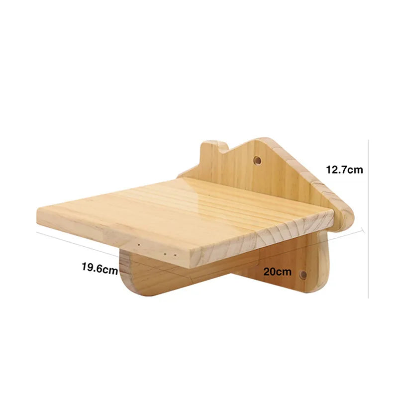Wooden Wall Scratching Board for Cats in a Cat Head Design - Comfortable Resting Place and Toy