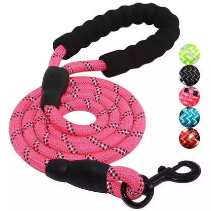 Adjustable Nylon Dog Leash with Padded Handle – Durable and Non-Slip Design