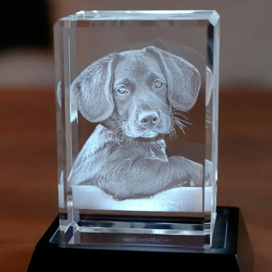Custom 2D/3D Crystal Souvenir in the Shape of a Cube with Laser Engraving