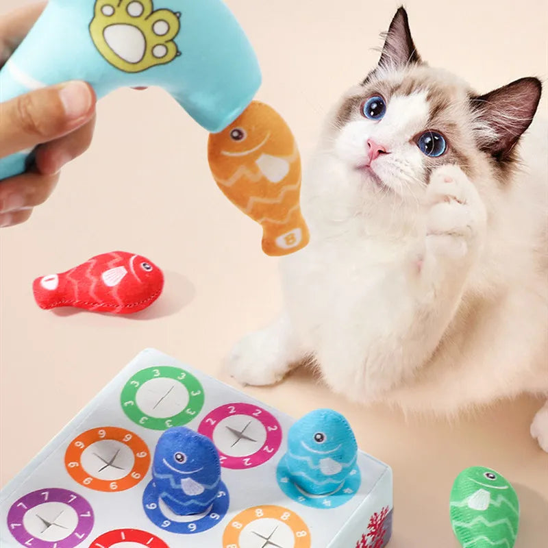 Interactive Cat Toys – Set of Colourful Fish-Shaped Chew and Play Toys