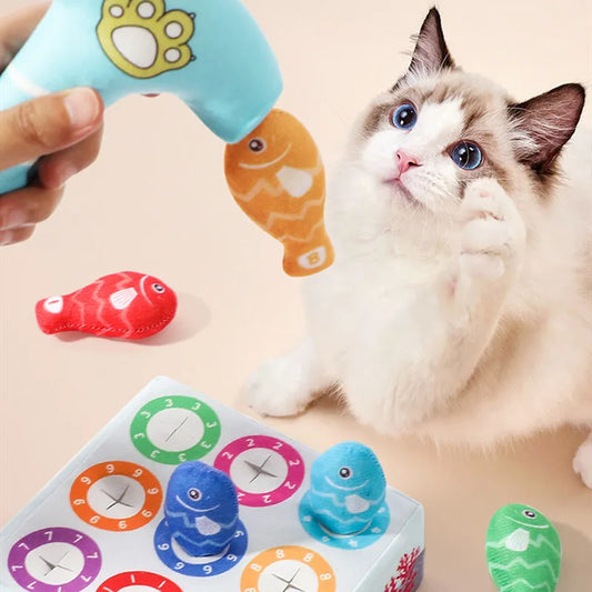 Interactive Cat Toys – Set of Colourful Fish-Shaped Chew and Play Toys