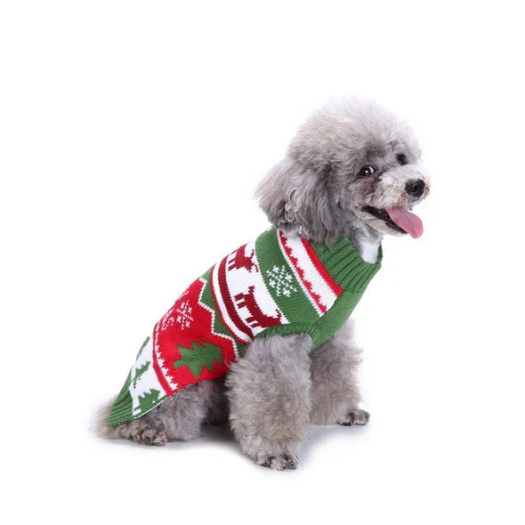 Christmas Dog Jumper with Snowflakes