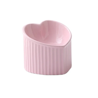 Ceramic Heart-Shaped Bowl for Dogs and Cats with Non-Slip Base