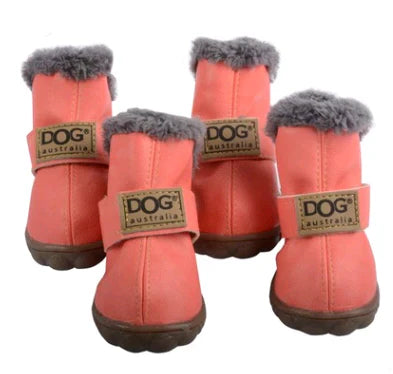Cozy Leather-Look Winter Boots for Dogs