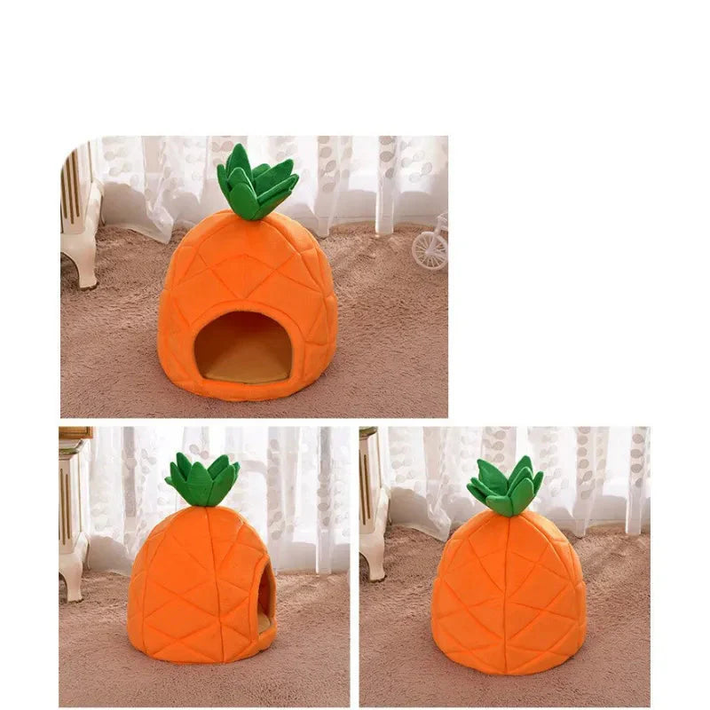 Our Pineapple Design Cat Kennel - Cozy Den for Cats and Small Dogs