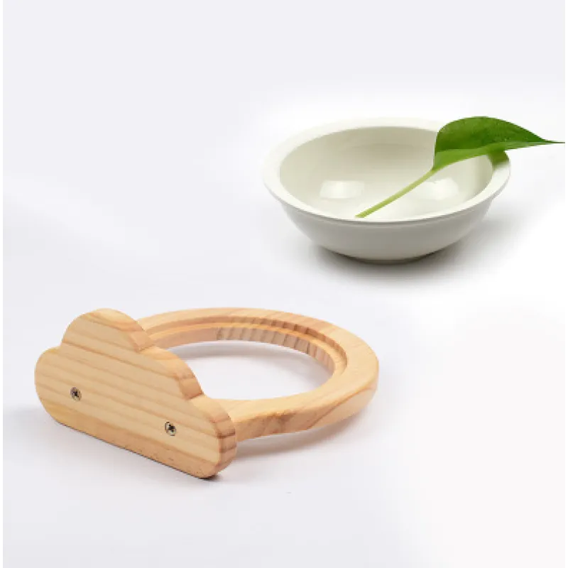 Hanging Bowl for Cats - Wall Mount Support with Cloud-Shaped Wooden Frame