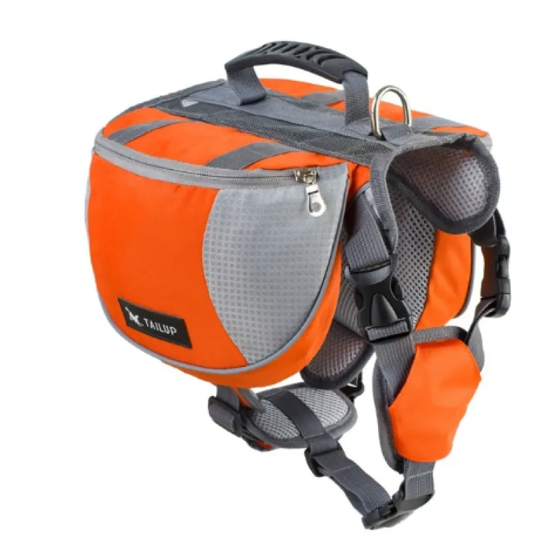 Dog Backpack for Outdoor Activities – Adjustable and Waterproof in Red and Grey