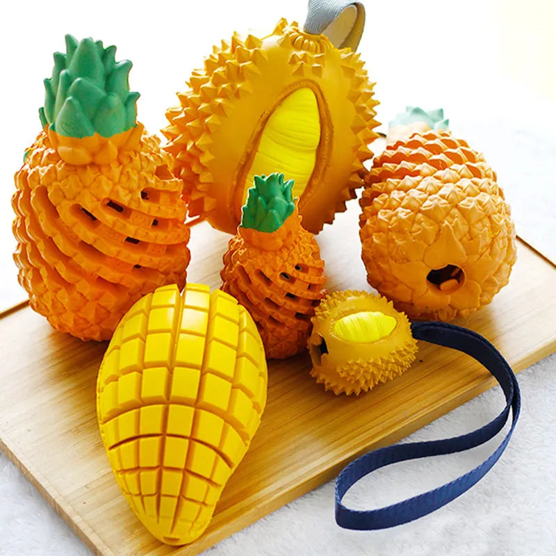 Rubber Fruit Dog Toy