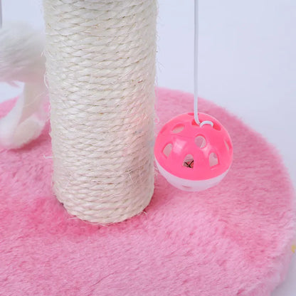 Cat Tree with Toys - Scratching Post with Interactive Ball and Mouse