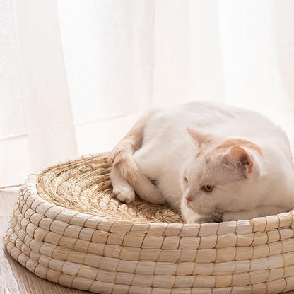 Handmade Cat Nest - Round and Soft Pet Bed Made from Natural Materials