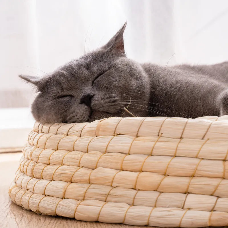 Handmade Cat Nest - Round and Soft Pet Bed Made from Natural Materials