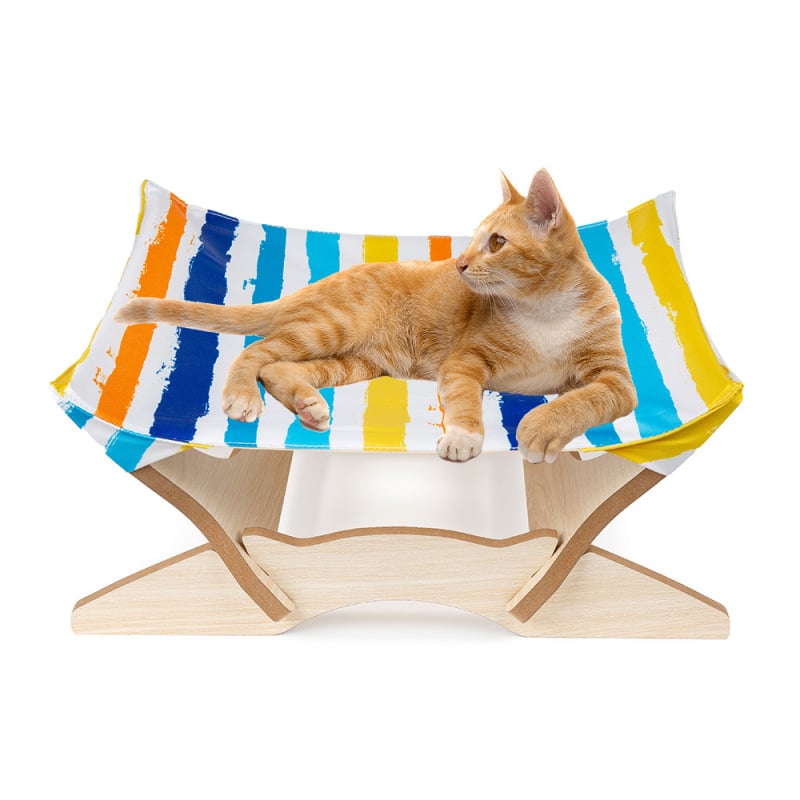 Wooden Cat Bed Covered with Fabric – Comfortable Resting Place for Cats