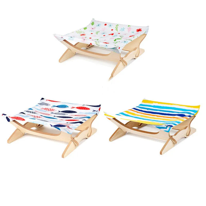 Wooden Cat Bed Covered with Fabric – Comfortable Resting Place for Cats