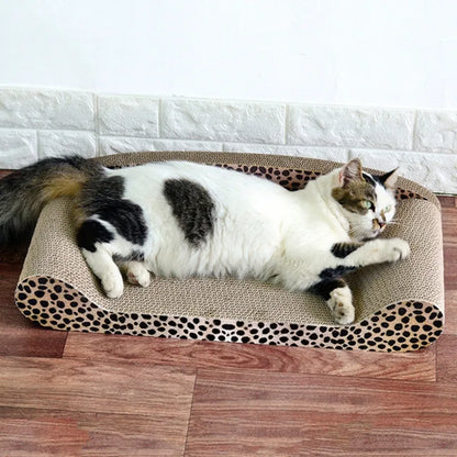 Leopard-Design Cat Scratching Mat and Resting Surface – Stable and Comfortable