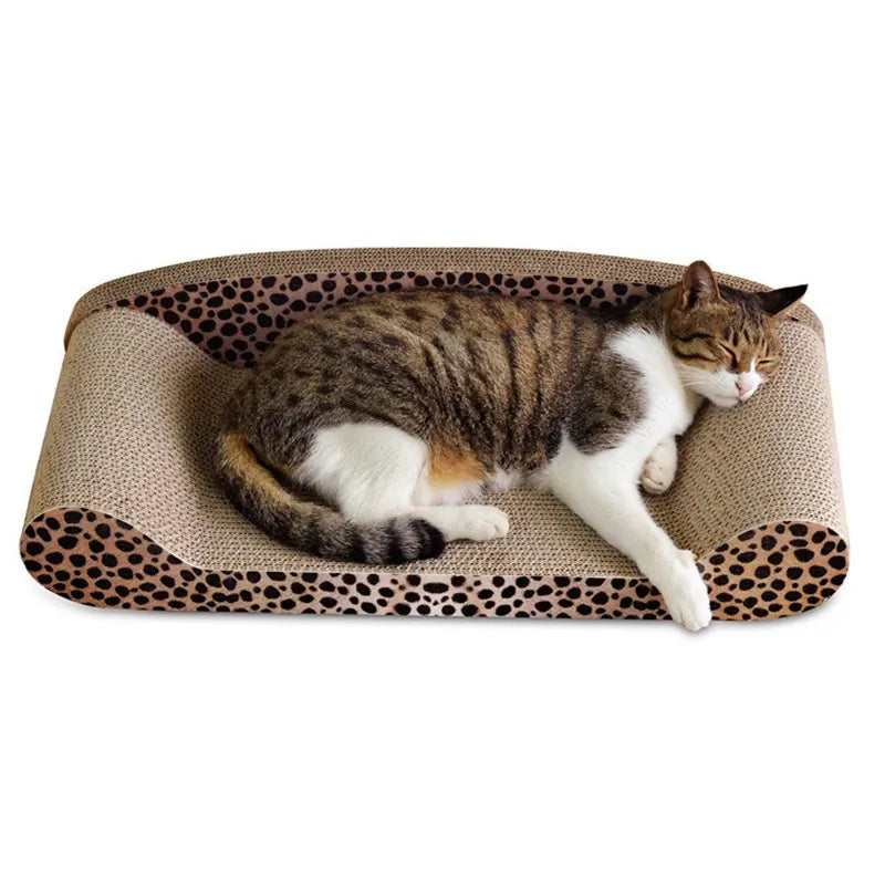 Leopard-Design Cat Scratching Mat and Resting Surface – Stable and Comfortable