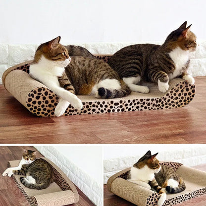 Leopard-Design Cat Scratching Mat and Resting Surface – Stable and Comfortable