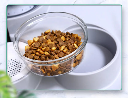 Pet Food and Water Dispenser with Anti-Drop System